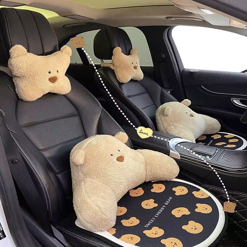 automotive waist cushion summer car backrest lumber pad cushion car four seasons universal memory foam waist pillow cute girl