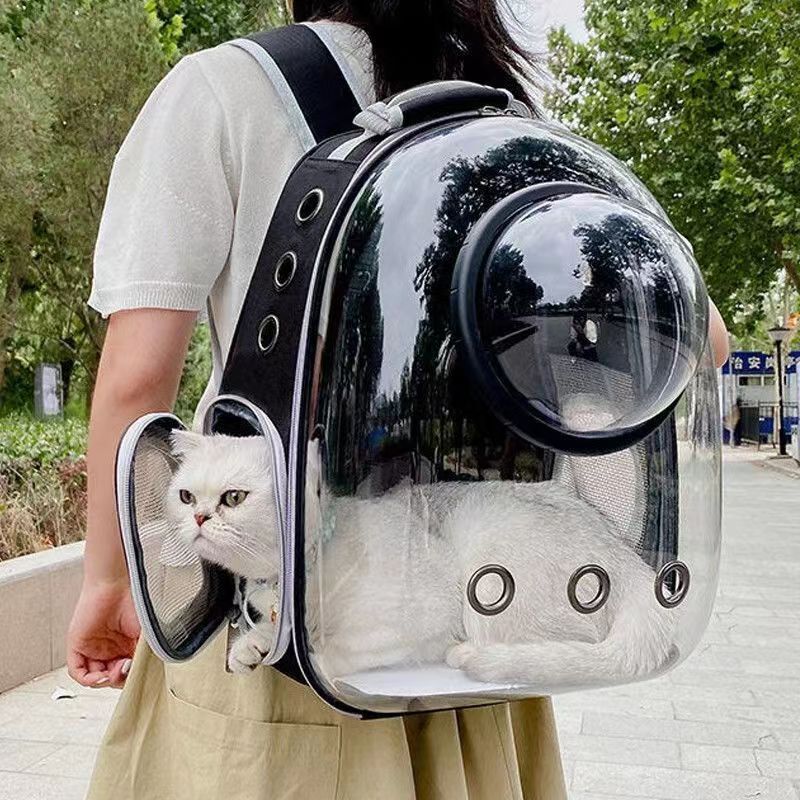 new integrated pet panoramic space capsule  outing portable clear pet bag  travel suitcase backpack