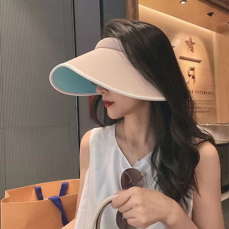 summer uv empty top sun hat female uv protection big brim outdoor cycling cover face peach heart sun hat