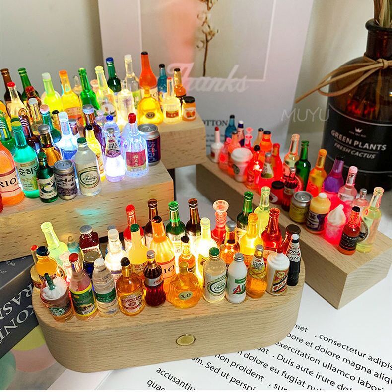 diy simulation mini bottle drink small liquor bottle can be made small night lamp ornament accessories miniature ornaments small toys