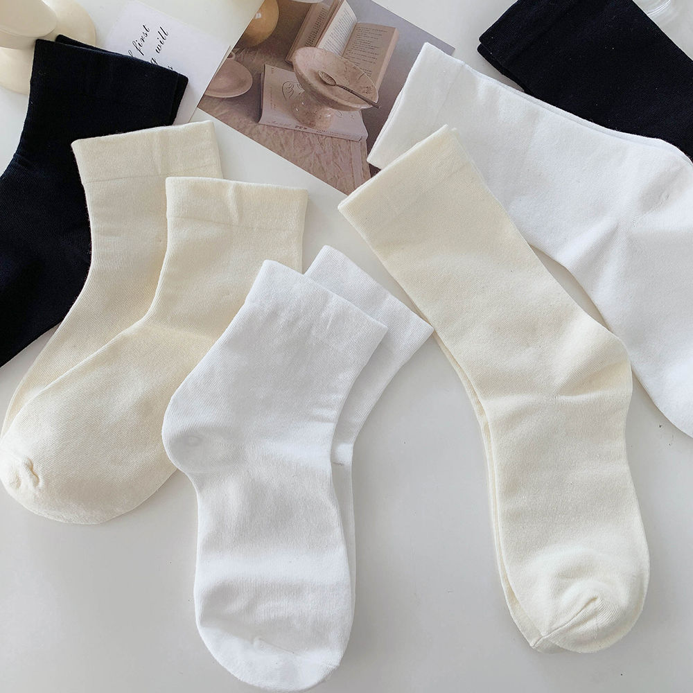 100% pure cotton socks children‘s white boneless bunching socks children‘s middle tube sweat absorbing and deodorant mori style maternity socks stockings