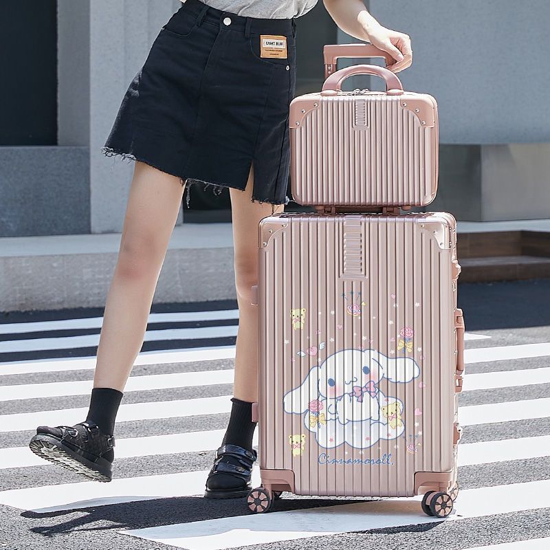 Women's Fashionable Luggage New Cartoon Graffiti Registration Password Suitcase Large Capacity Aluminum Frame Durable Suitcase for Men