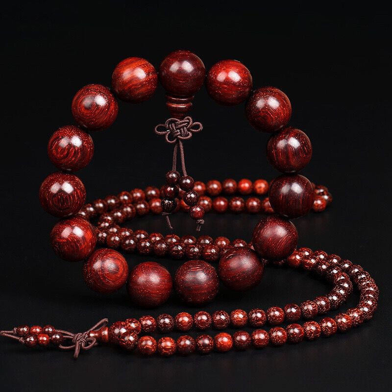 Fidelity India Pterocarpus Santalinus 108 Beads Sandalwood Bracelet Old Materials Starry Bracelet Men and Women Handheld Prayer Beads