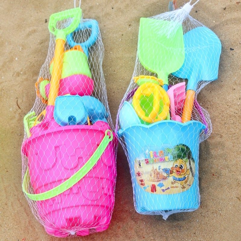 large children‘s beach toys baby playing in water hourglass sand digging shovel ketsumeishi beach bucket tool snowflake clip