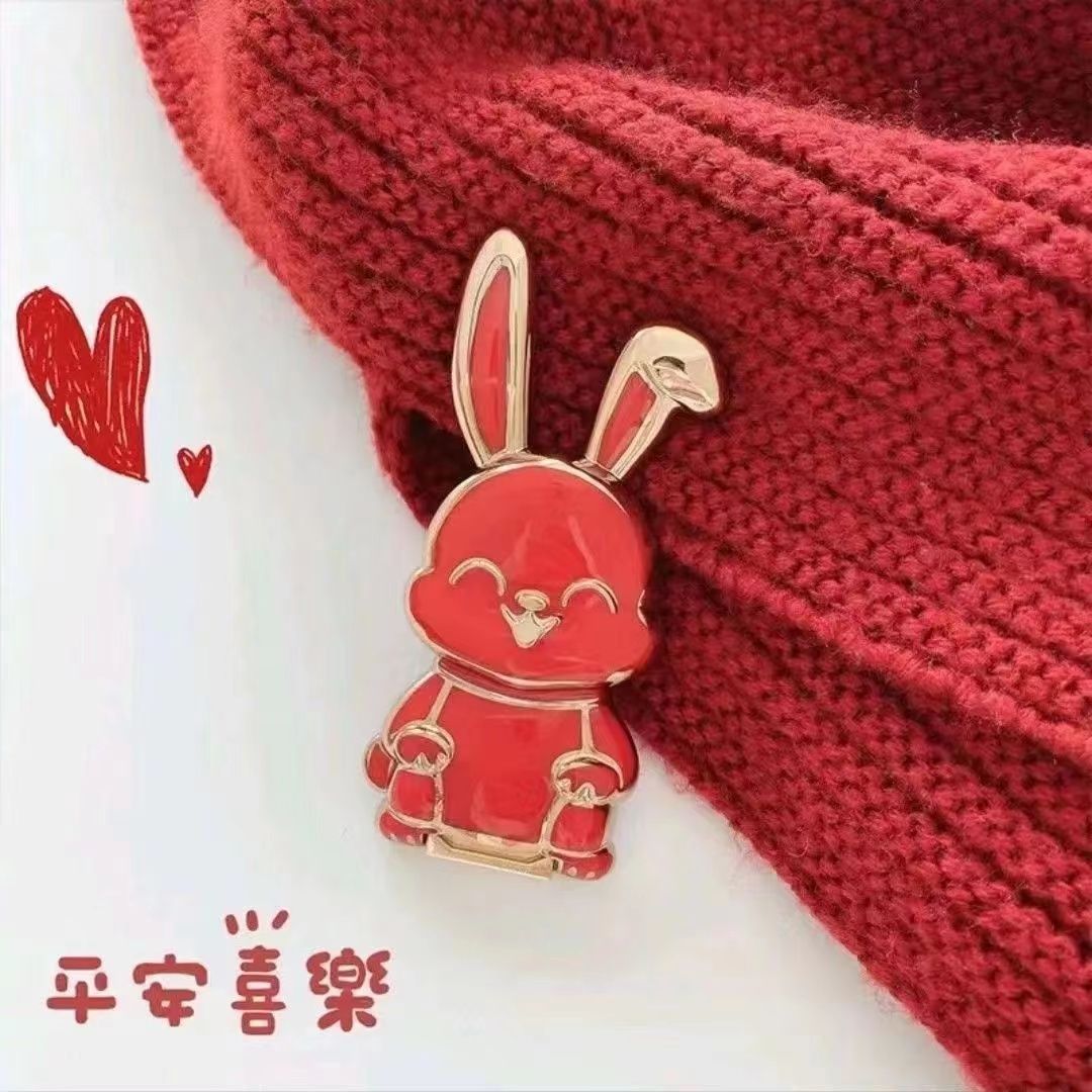 New Bunny Bracket Adhesive Cartoon Creative Lazy Mobile Phone Stand Shell Desktop Folding Bracket