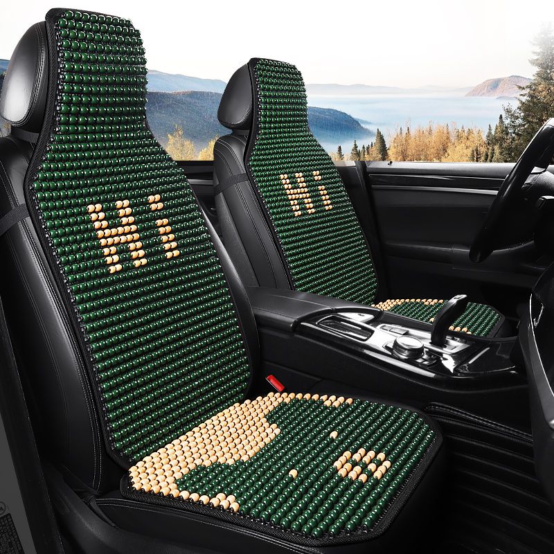 car seat cushion summer wooden bead cool pad forklift excavator breathable lumbar support pillow car suv office chair universal lumber pad