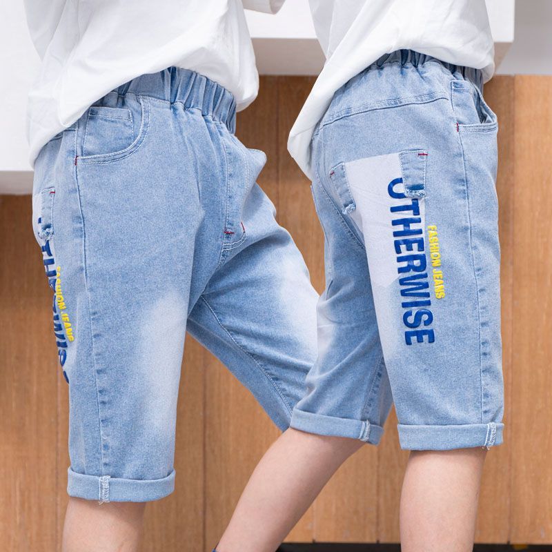 boys‘ pants cropped pants summer fashion pants children‘s handsome shorts casual outdoor cotton loose jeans middle and big children