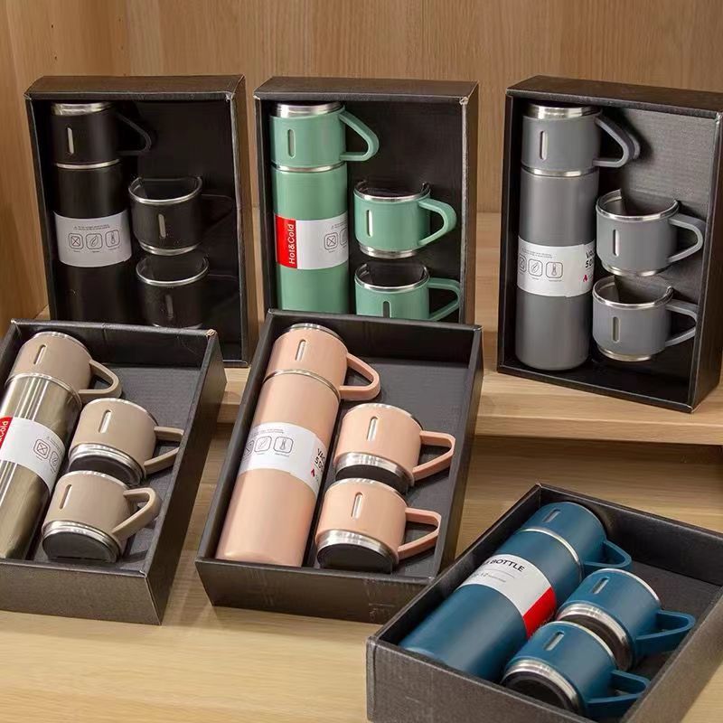 vacuum cup set water cup female office worker with cover water cup gift box convenient business cup outdoor car water cup customization