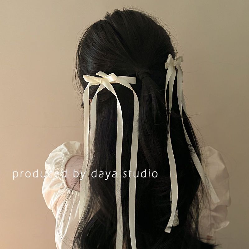 Girly Thousand Knot Double Bow Ribbon Hairpin High Sense Special-Interest Design Sweet Braided Hair Bang Side Clip