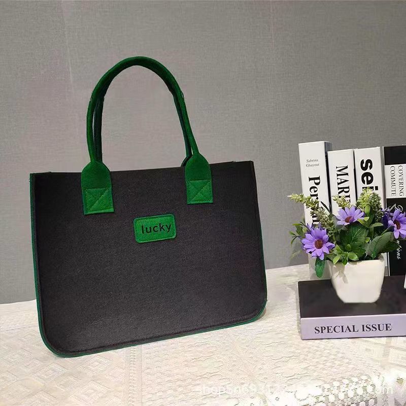 fashion felt handbag color matching tote bag large capacity mummy bag shopping bag can be customized