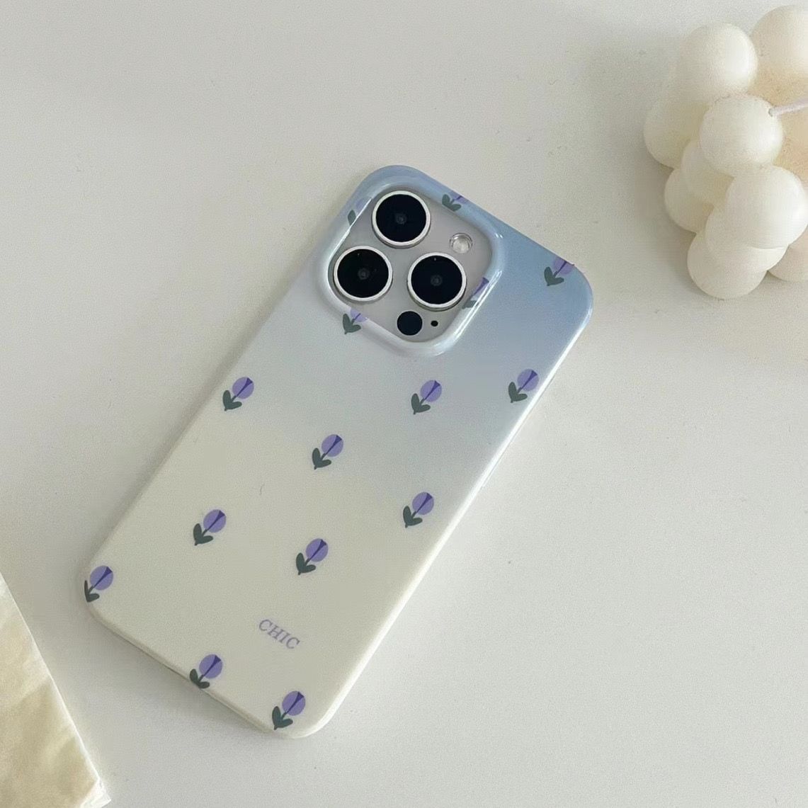 Spring Blue Purple Tulip for Iphone14promax Phone Case Apple 13/12/11 Soft Case X/Xr Female