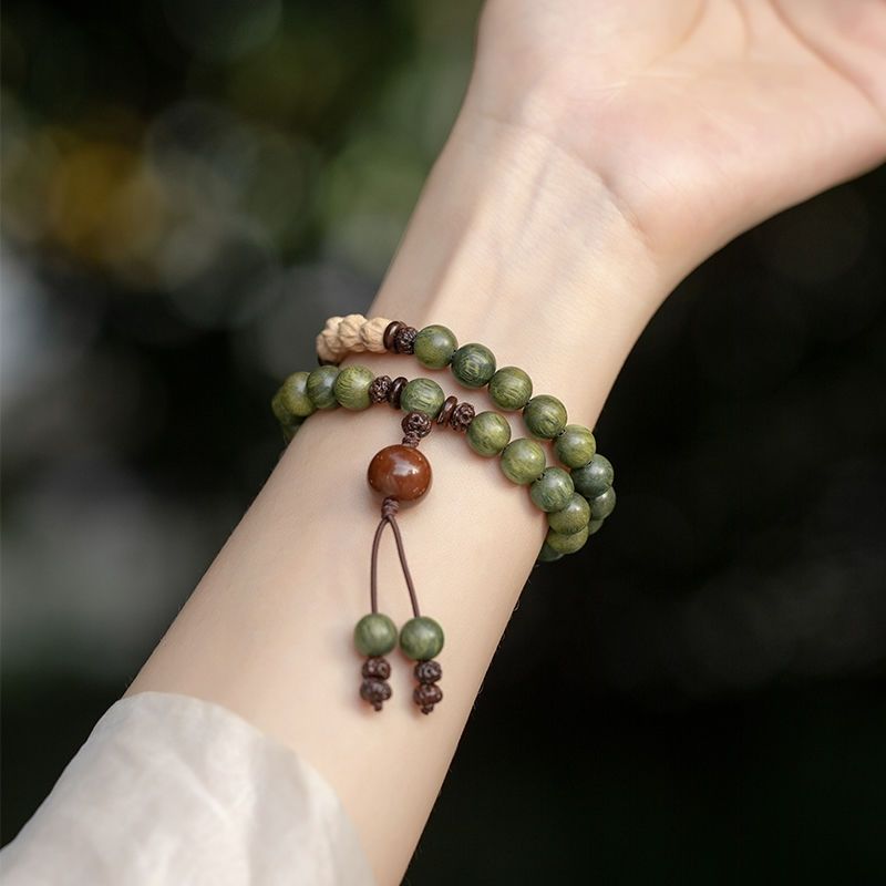 ancient rhyme guajacwood bracelet sandalwood bracelet sandalwood beads fragrant handsome finished chinese bracelet ins passion fruit adjustable