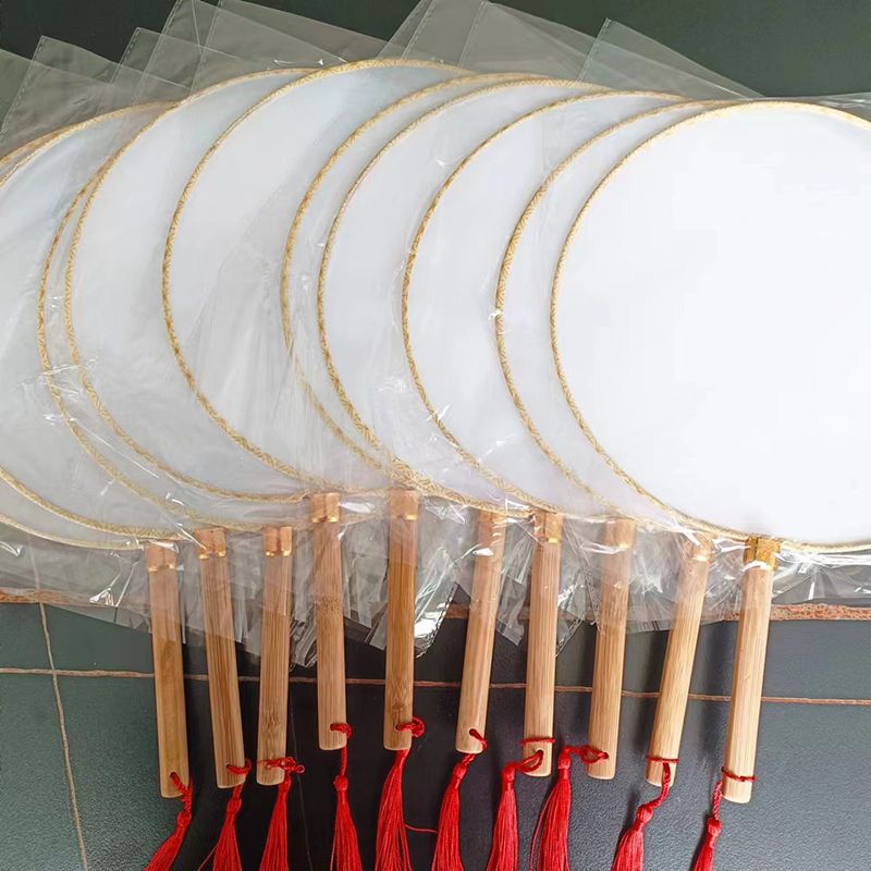 white palace fan creative painting court fan blank diy fan for student kindergarten company activities