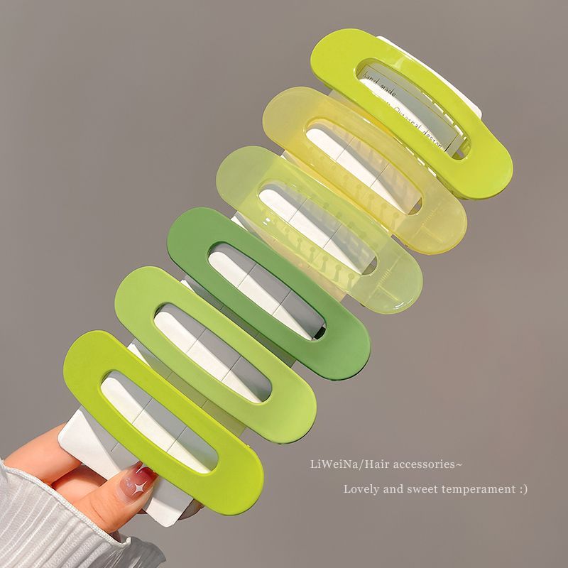 summer green barrettes elegant ins sweet girl clip seamless hair clip hairpin adult niche bang clip large