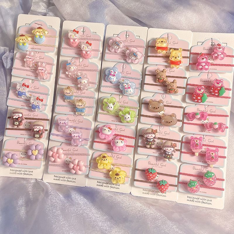 cartoon rubber band super cute cute headwear hair rope girl‘s hair rope braid does not hurt hair elastic good hair ring hair accessories