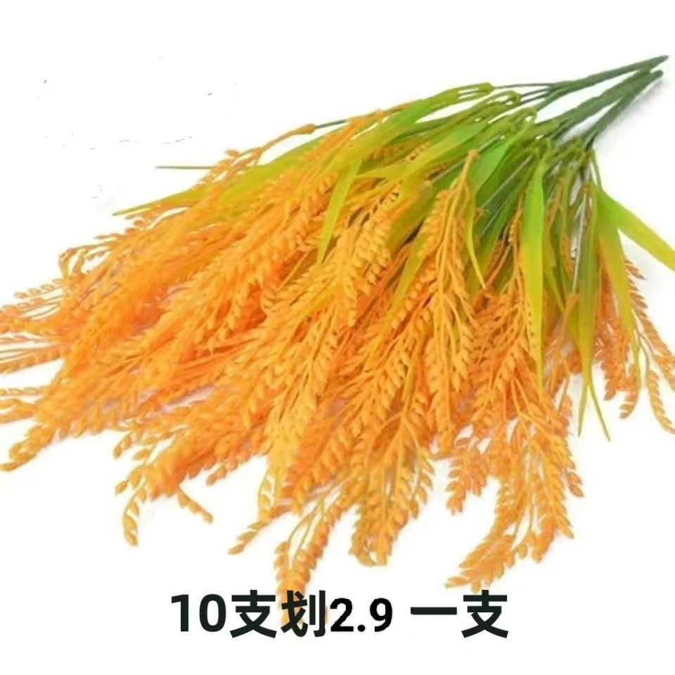 Factory Direct Sales Jiannong Performance Props Simulation Rice Gold Wheat Plastic Flowers Fake Flower Dance Props Ornamental Flower