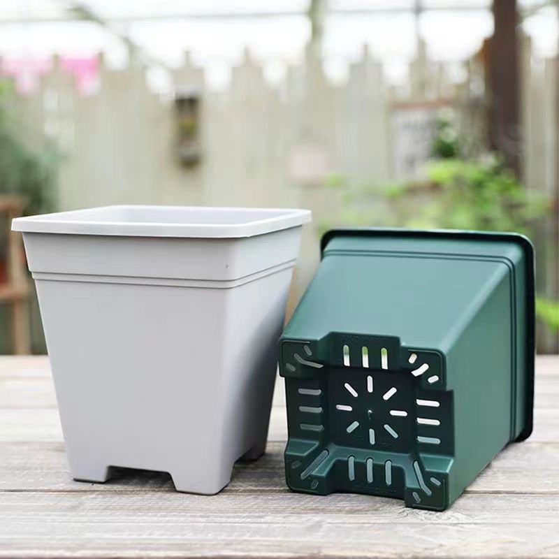 Thick Square Root-Controlling Green Mountain Pot Plastic Flower Pot Large Chinese Rose Hydrangea Clematis Breathable Non-Rot Root Pot Pot