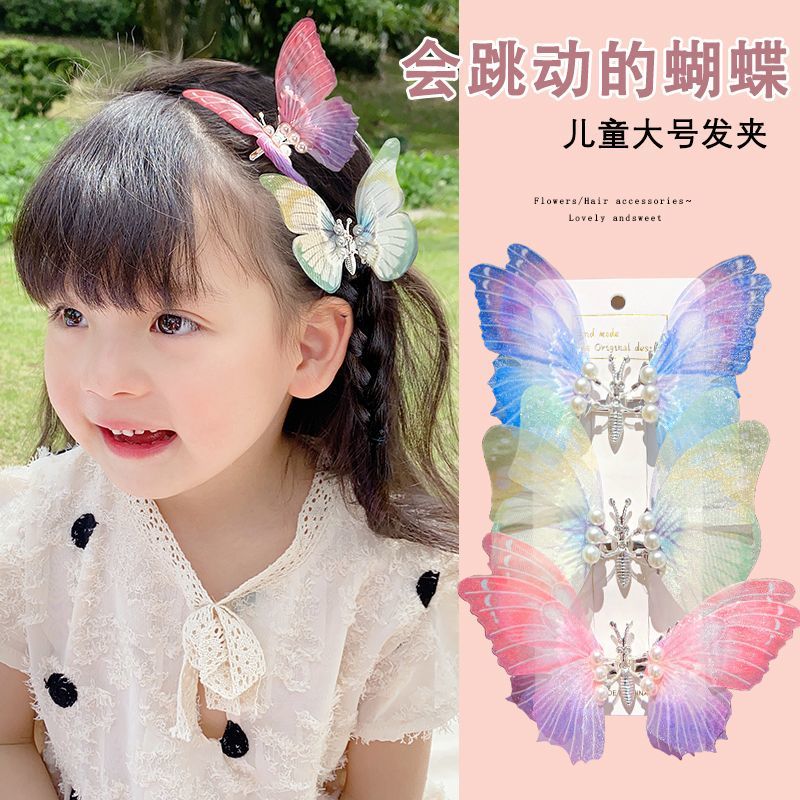 moving butterfly barrettes girl‘s headdress flower little girl‘s hair pin headdress cute baby clip girl‘s hairpin