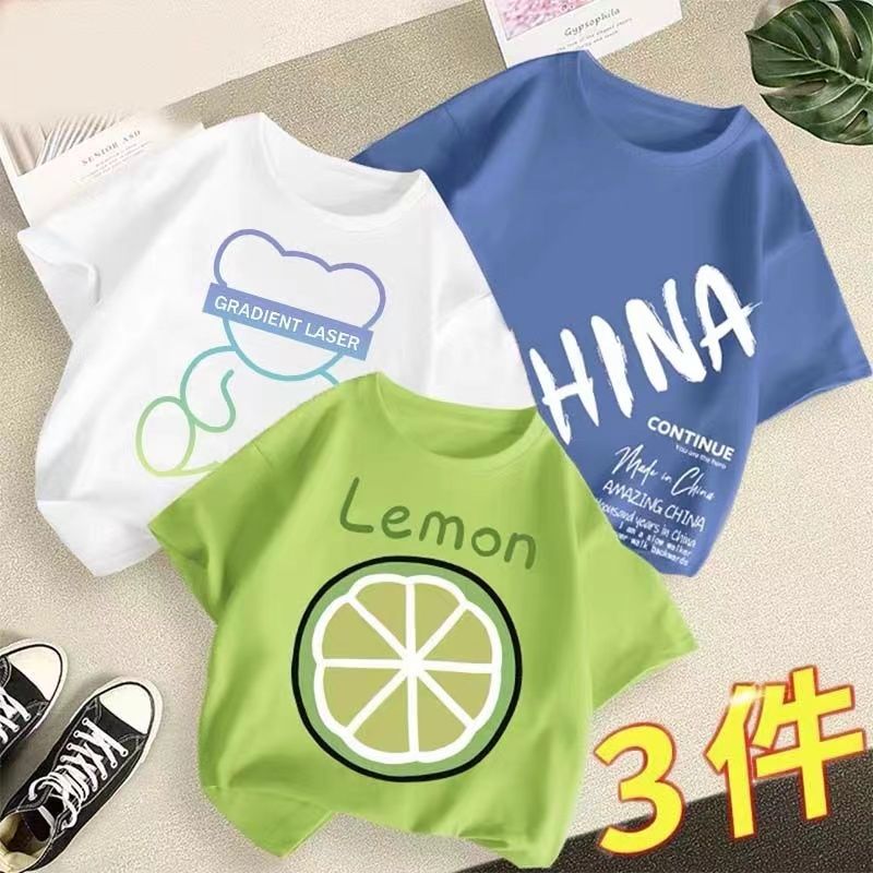 boy‘s short-sleeved t-shirt thin top clothes 2024 half-sleeve summer wear children‘s t-shirt men‘s summer baby medium and large children‘s clothing