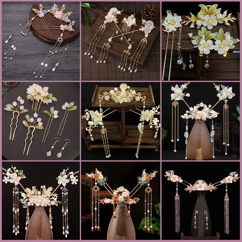 han chinese clothing accessories barrettes suit super fairy girl tassel hairpin hair comb archaistic headdress step shake hair clip ancient costume decoration