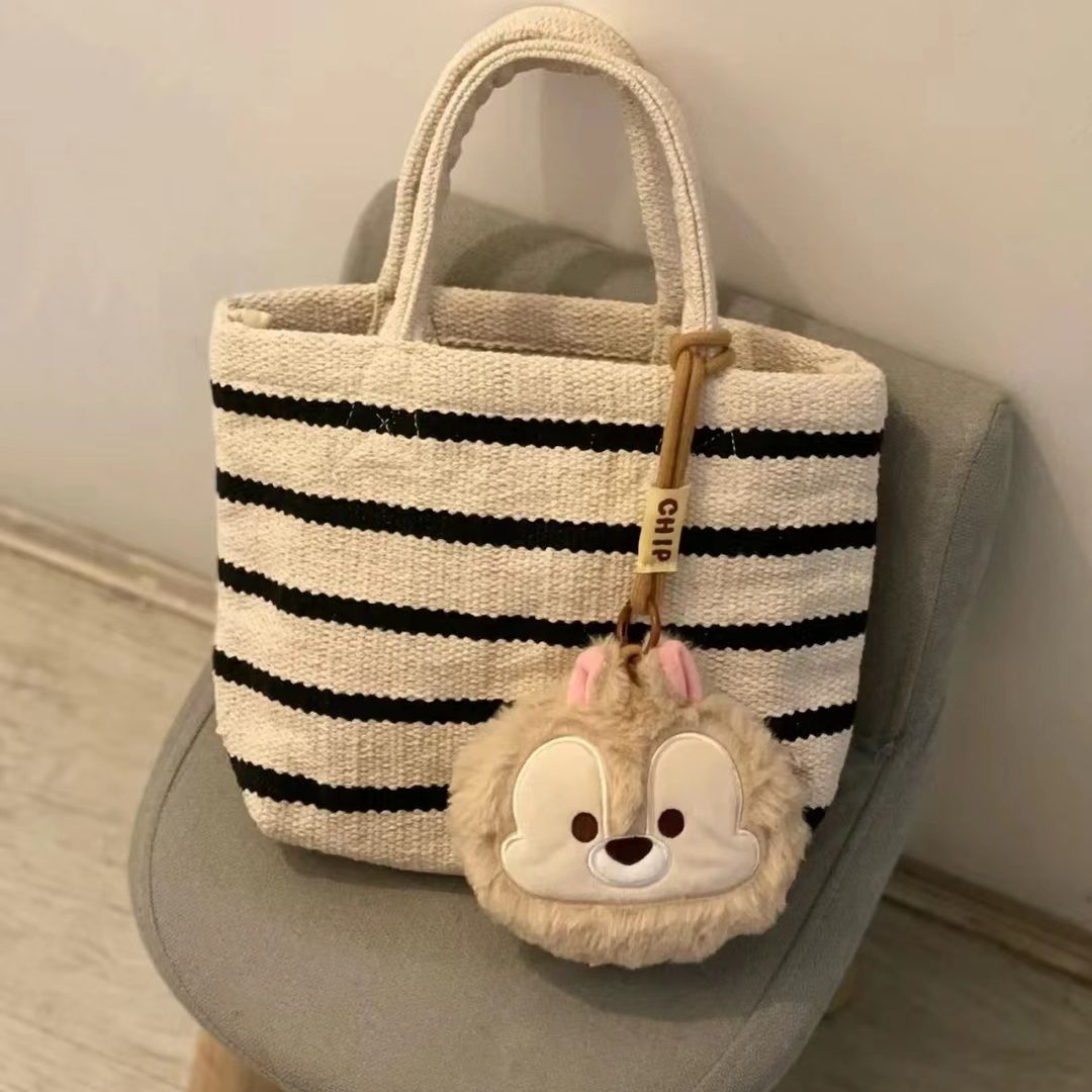 2023 spring new korean style feel super good retro small tote bag handbag lunch bag cotton bag shoulder bag