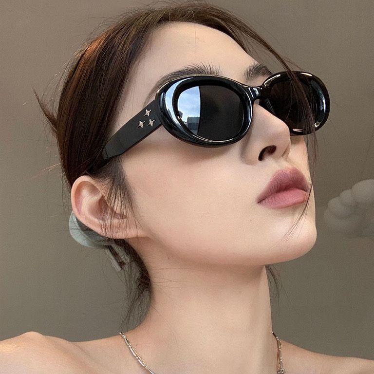 retro cats‘ eye sunglasses women‘s european and american style high-grade oval 2023 new hot girl sunglasses uv protection