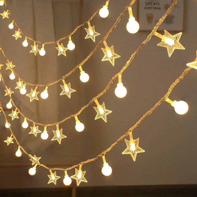 Internet Celebrity Star Lights Colorful Lights String Starry Camping Tent Outdoor Night Market Stall Lights Ambience Light Decorative Lights