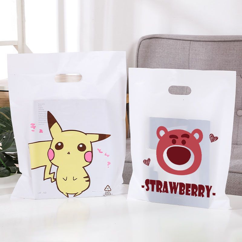 plastic bag gift bag clothing store bag extra thick tote cloth bag cartoon children‘s clothing packaging shopping bag wholesale