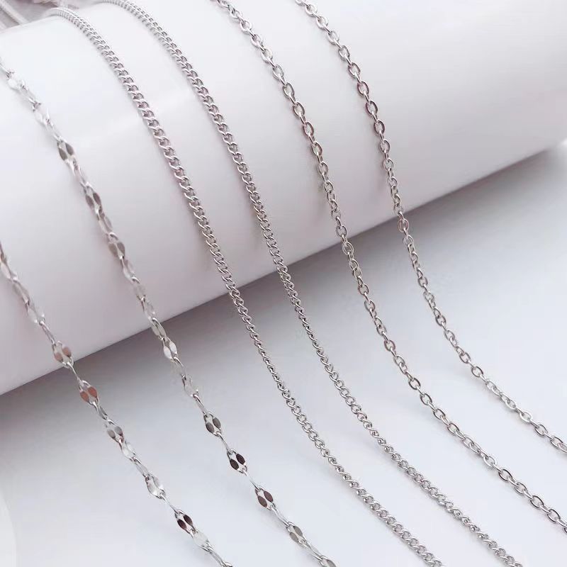 [3 pack] titanium steel necklace women‘s non-fading lengthened fashion temperament clavicle chain stainless steel chain 40 + 5cm