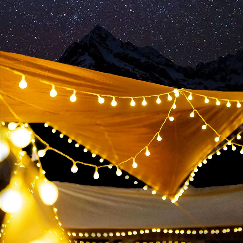 Outdoor Camping Ambience Light Usb Stall Camping Decorations Arrangement Canopy Tent Lighting Chain Flash Lamp Room Bedroom