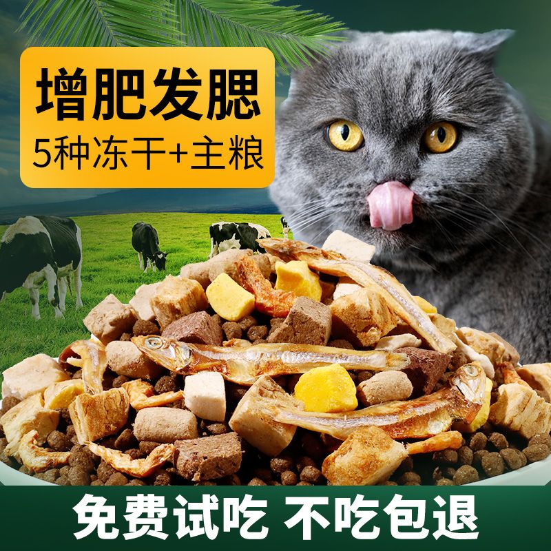 [subsidy] freeze-dried five-piece  food big bag increase fat hair chin into  kittens general-purpose  staple food wholesale