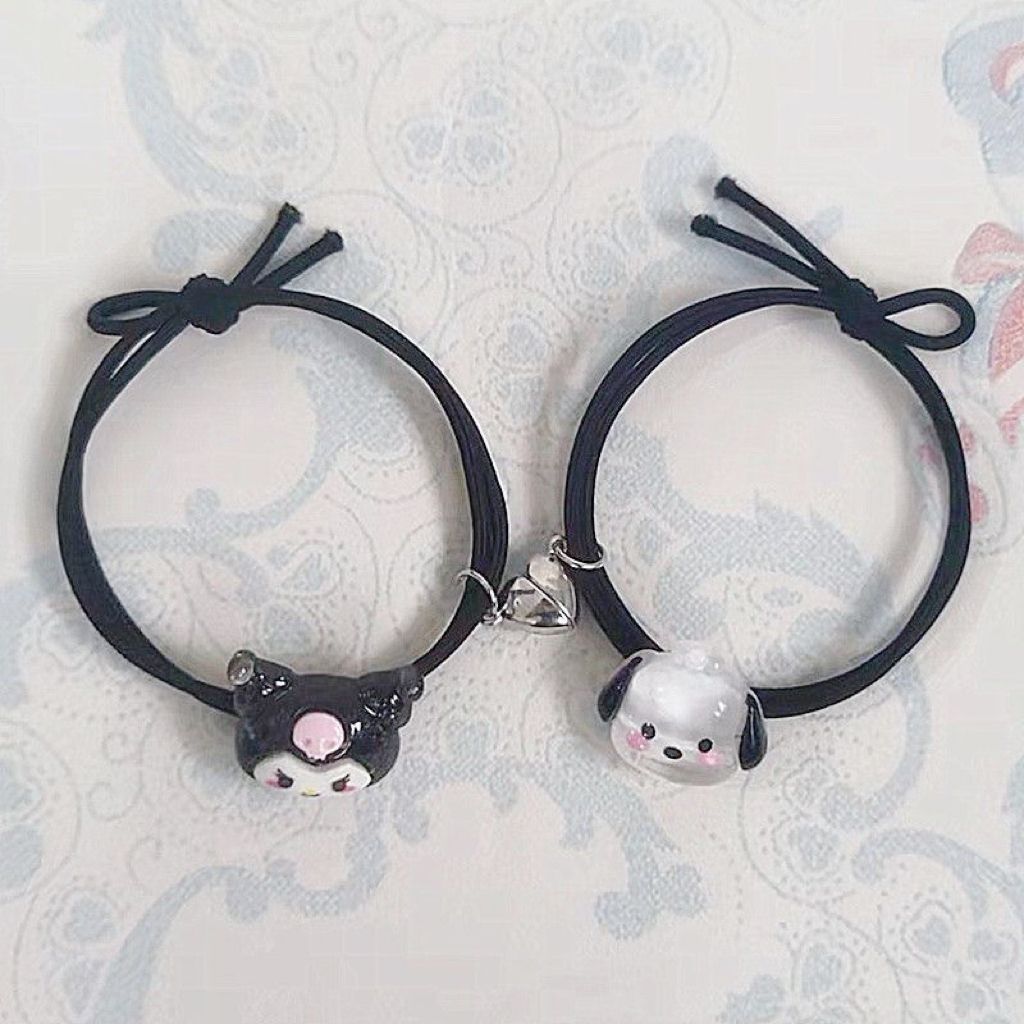 sanrio cute yugui dog couple suction small rubber band pair for boyfriend long-distance love girlfriends bracelet headband