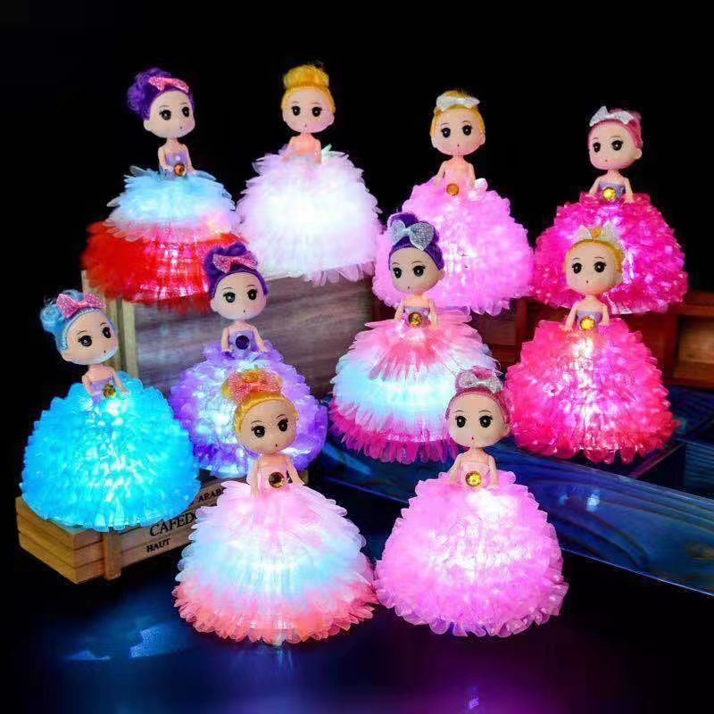 luminous doll aisha little princess stall night market hot internet celebrity colorful doll portable doll luminous toy