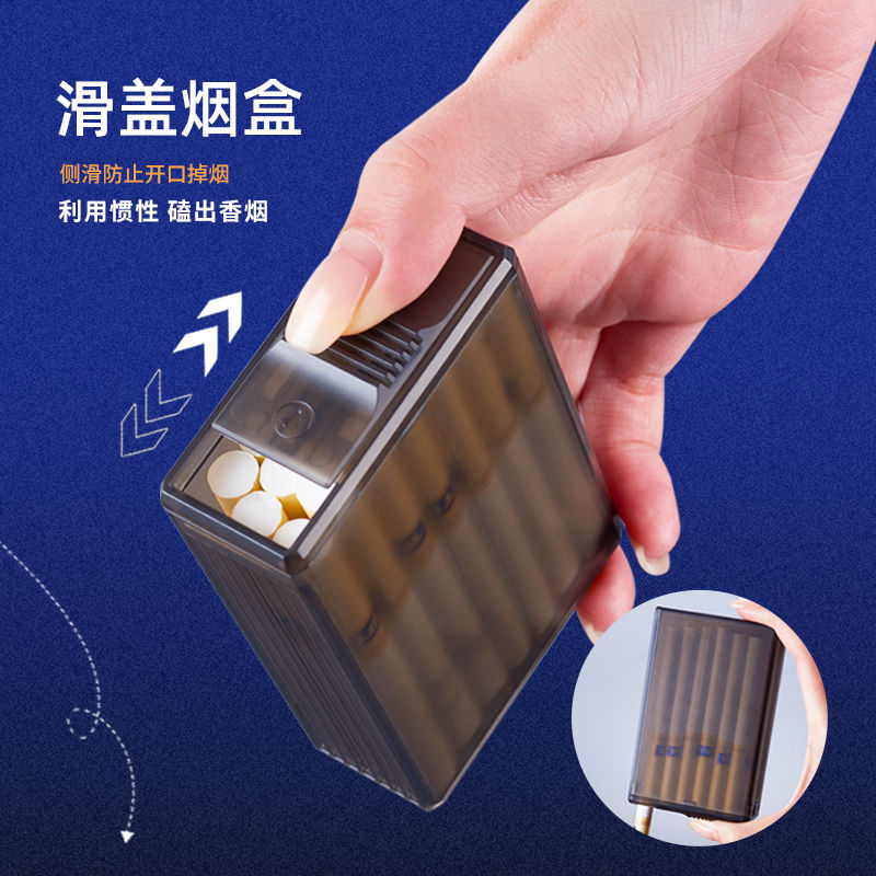 new internet celebrity thick transparent cigarette case windproof anti-pressure moisture-proof personalized creative soft and hard cigarette boxes high-end protective shell