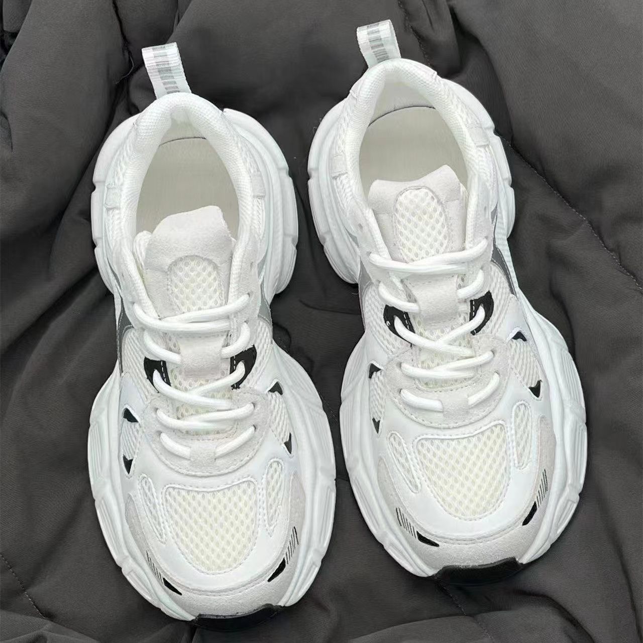 popular dad shoes 2023 new fashion casual sneaker women‘s spring portable all-match thick bottom breathable white shoes women