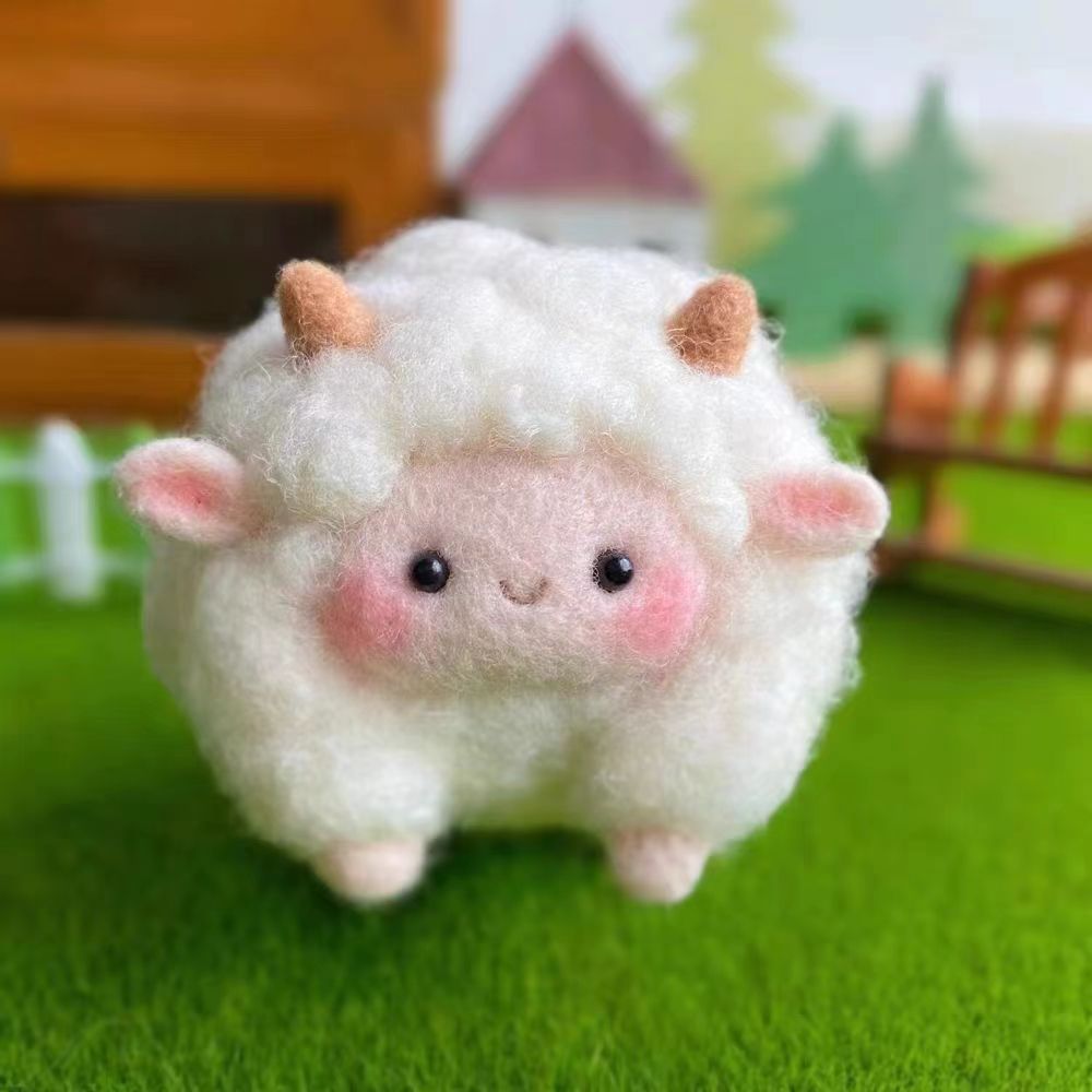 wool felt poke material package diy handmade self-doll sheep fliggy couple gift pendant keychain