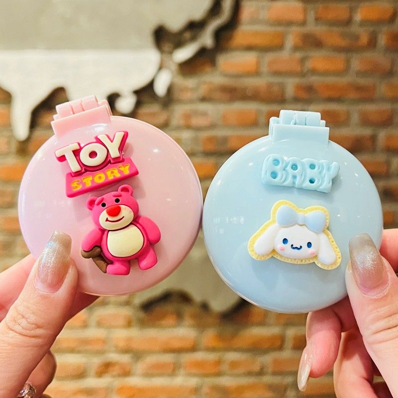 Cute Cartoon Makeup Mirror Children Comb Massage Airbag Comb Female Portable Portable Folding Ins Mini Small Air Cushion Comb