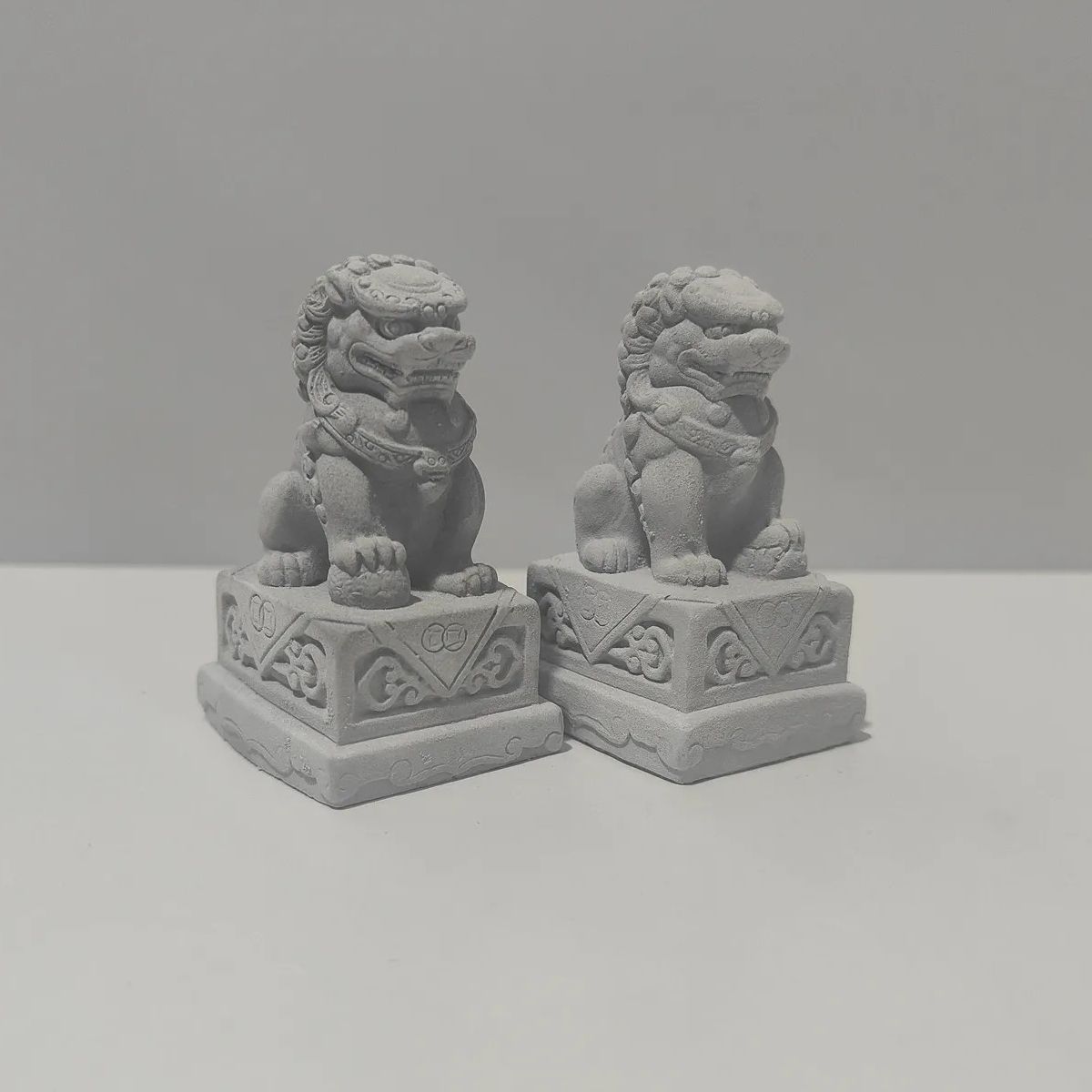 Cement Stone Lion God Beast Little Lion Chinese Style Desktop Decoration Fair-Faced Concrete Chinese Creative Gift