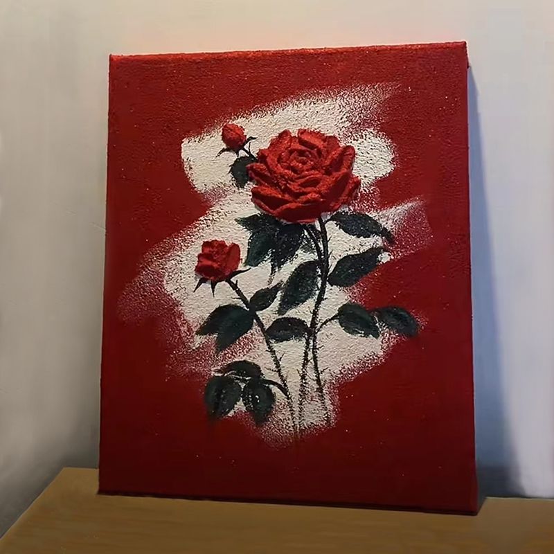 rose texture painting diy material package ins style flower tulip decorative painting digital oil painting handmade gift