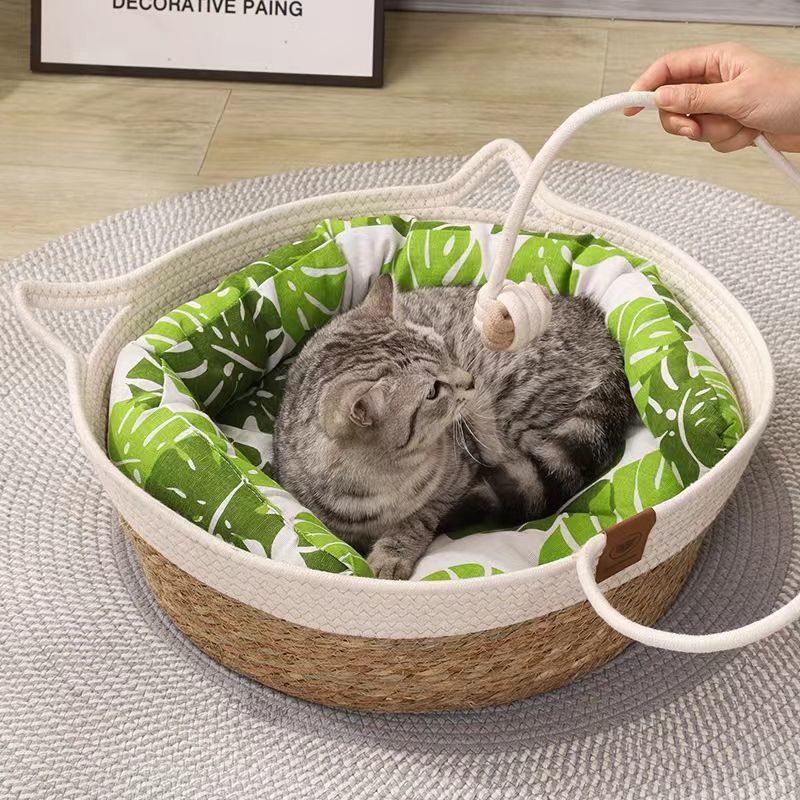 nest four seasons universal winter warm rattan  nest  scratch board summer sleeping mat mat  nest pet supplies