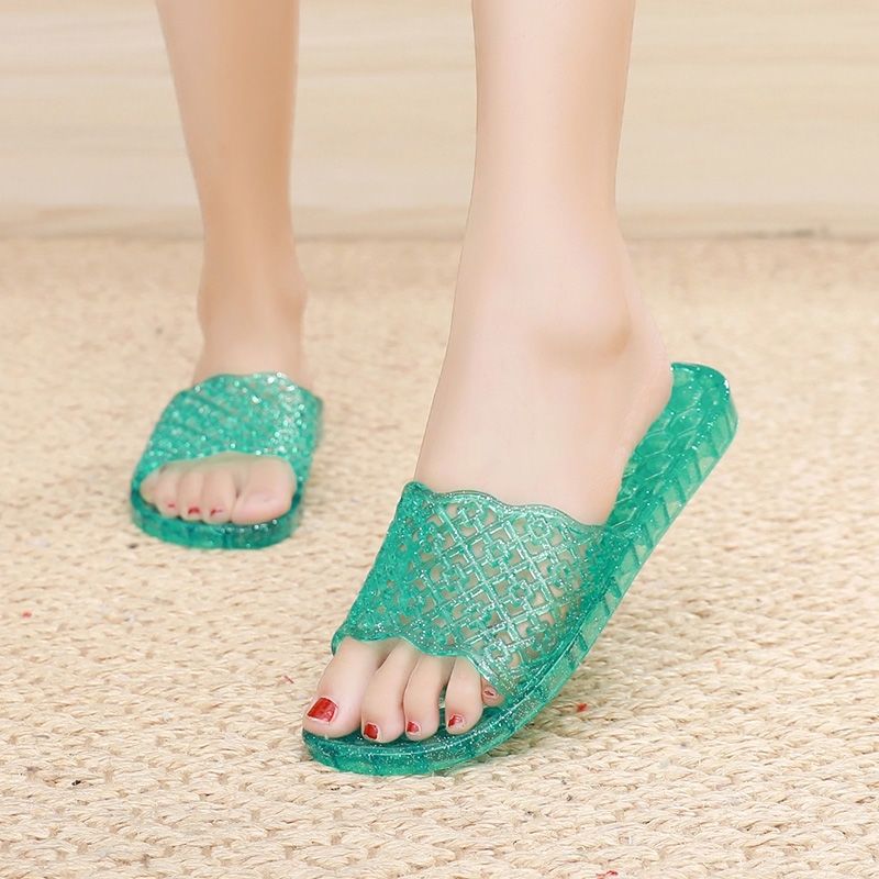 Women's Indoor Crystal Slippers Transparent Slippers Summer Bathroom Non-Slip Soft Bottom Home Deodorant and Wear-Resistant Bath Home