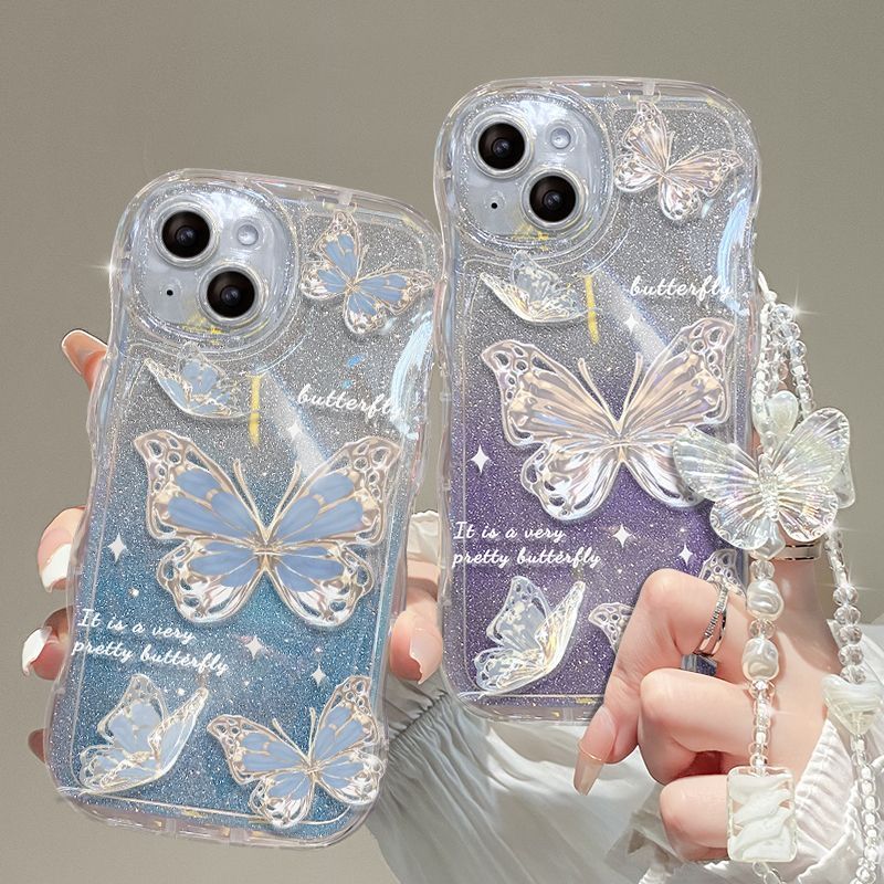 gradient glitter phone case for apple 14 iphone11/12/13promax wave x/xr women‘s 6/7/8p fashion