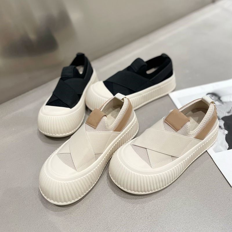 35-43 large size women‘s shoes 41 wide feet thick bottom fisherman shoes slip-on lazy shoes mesh breathable casual shoes 42