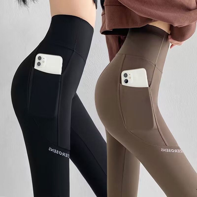 mobile phone pocket shark pants leggings weight loss pants women‘s outer wear 2024 new spring and autumn high waist thin yoga pants