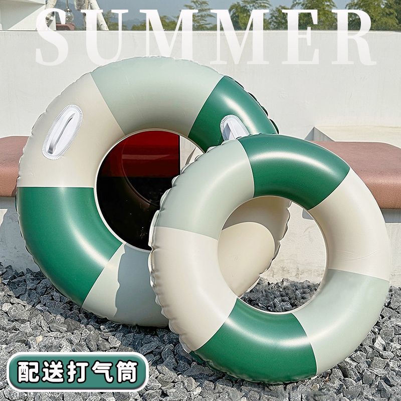 children‘s swim ring retro ins men‘s and women‘s adult thickened swimming ring inflatable life buoy beginner anti-rollover underarm swimming ring