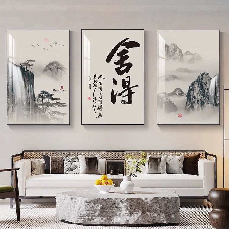 living room decorative painting willing landscape painting new chinese style sofa hanging picture tea room office calligraphy art decorative painting