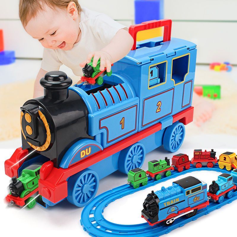 small locomotive set large track slide master electric 2 children boy toy educational high-speed rail car 3-6 years old