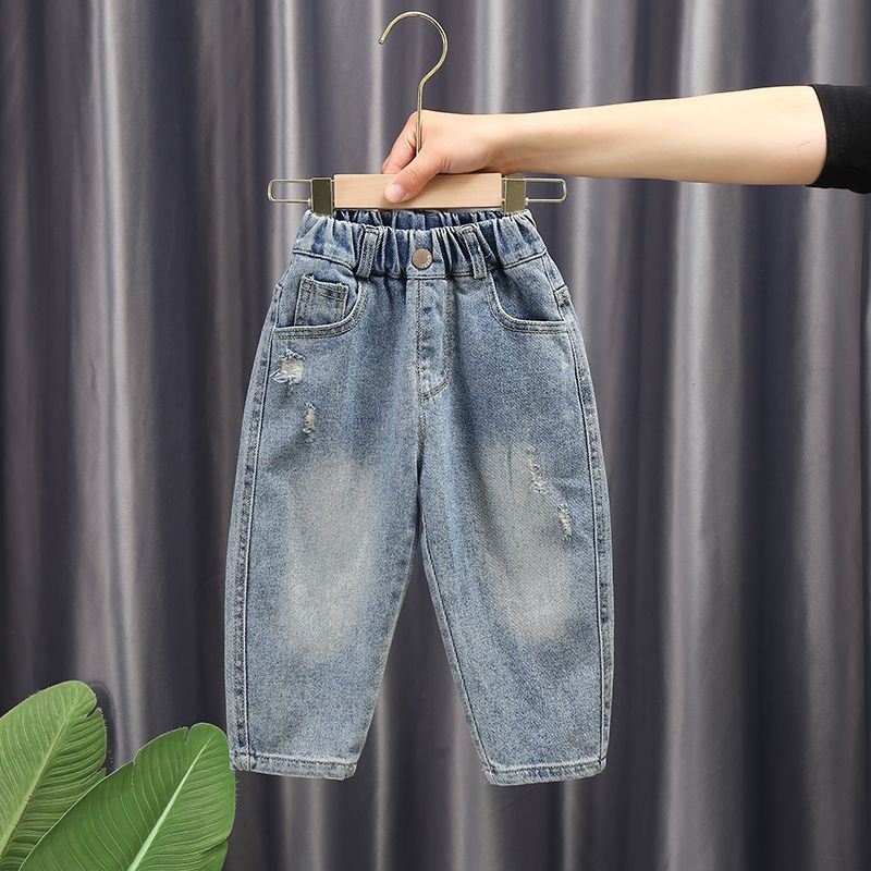 children‘s clothing boys‘ pants spring and autumn 2023 new western style baby handsome jeans children‘s fried street autumn trousers