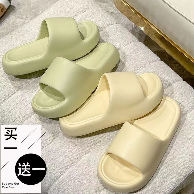 buy one get one free slippers for women summer super soft non-slip home bathroom deodorant couple slippers indoor flip flops for men