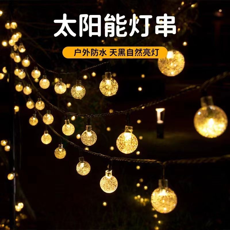 solar light outdoor waterproof led hanging light camping canopy decorative light string courtyard home layout atmosphere light